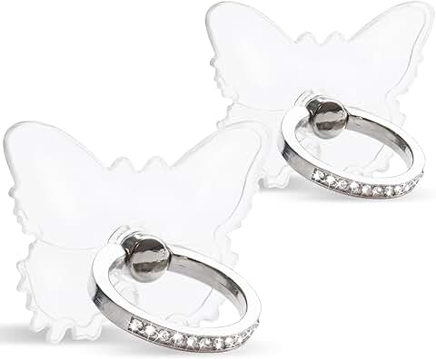 Two Clear Diamond Ring Holders with 360° Rotation