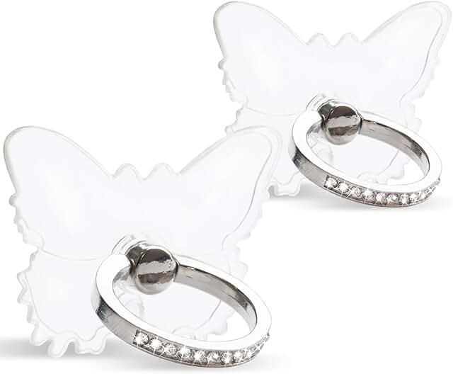 Two Clear Diamond Ring Holders with 360° Rotation