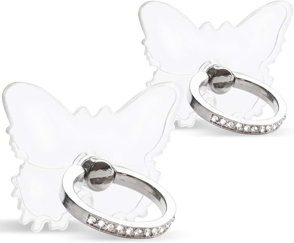 Two Clear Diamond Ring Holders with 360° Rotation