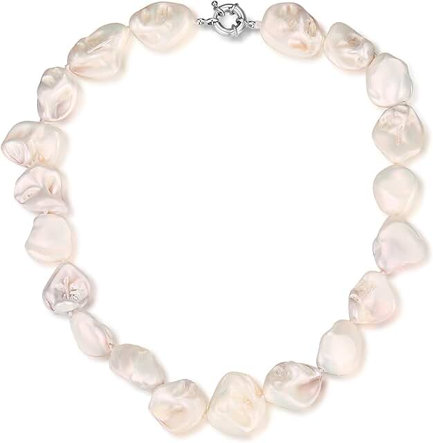 Boho Beaded Pearl Choker Necklace for Women