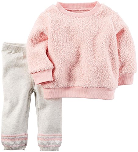 Baby Girls' 2 Pc Sets 127g226, Pink Sherpa, 3M