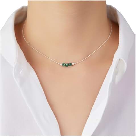 Handmade Crystal Sterling Silver Bead Choker Necklace