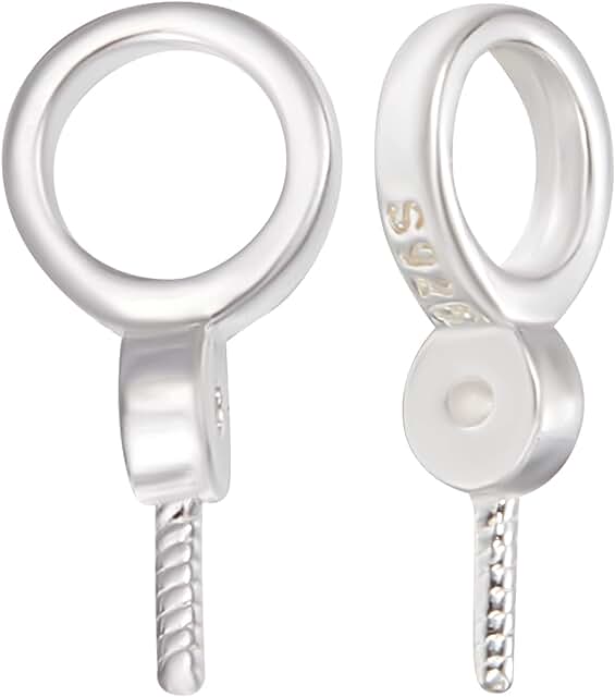 10 Sterling Silver Eye Pins with Pearl Cup Bail for Jewelry Making