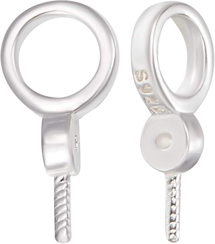 10 Sterling Silver Eye Pins with Pearl Cup Bail for Jewelry Making