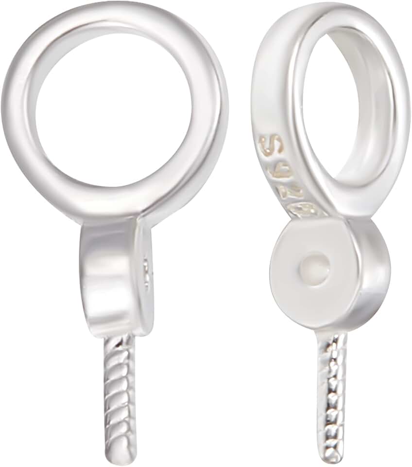 10 Sterling Silver Eye Pins with Pearl Cup Bail for Jewelry Making