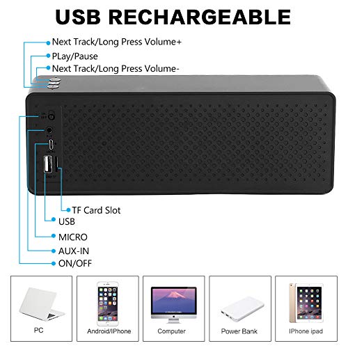 Bluetooth Speakers,Portable Bluetooth Speaker with Loud Stereo Sound,24-Hour Playtime,Built-in Mic Support Phone Calls/AUX/TF/U-Disk,Perfect Portable Wireless Speaker for iPhone,Android,PC and More