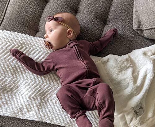 Uni  Baby  Zippered Footed Overall (0-3 Months, Eggplant)