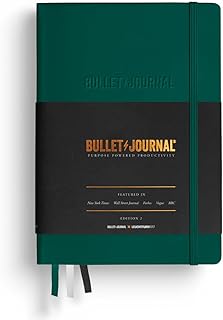Green A5 hardcover dotted bullet journal with 206 pages