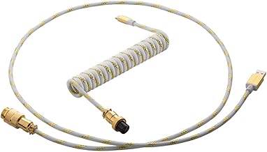 Pro Coiled Keyboard Cable, 150cm, White