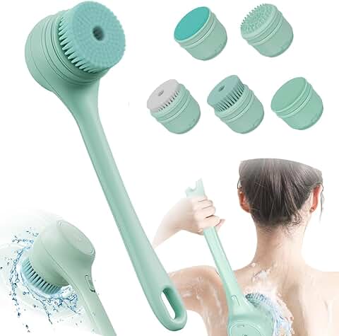 Waterproof Electric Back Scrubber with 5 Brush Heads