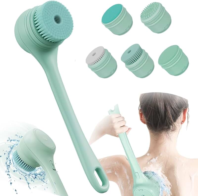 Waterproof Electric Back Scrubber with 5 Brush Heads
