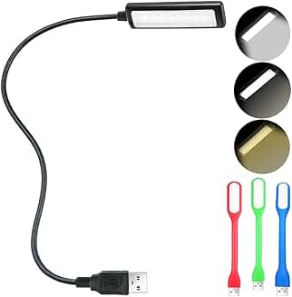 Adjustable USB Reading Light with 3 Colors and Brightness
