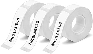 White thermal self-adhesive label tape, 3 rolls, 390 labels