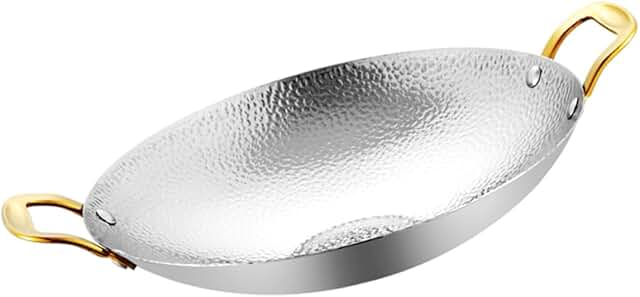 Hammered Stainless Steel Double Handle Griddle Lid