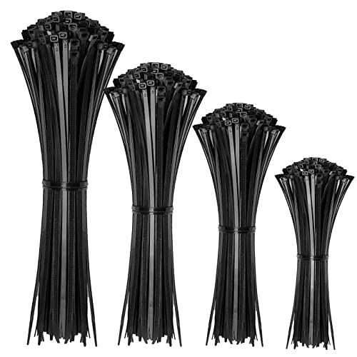 400 Black Cable Zip Ties in Various Sizes