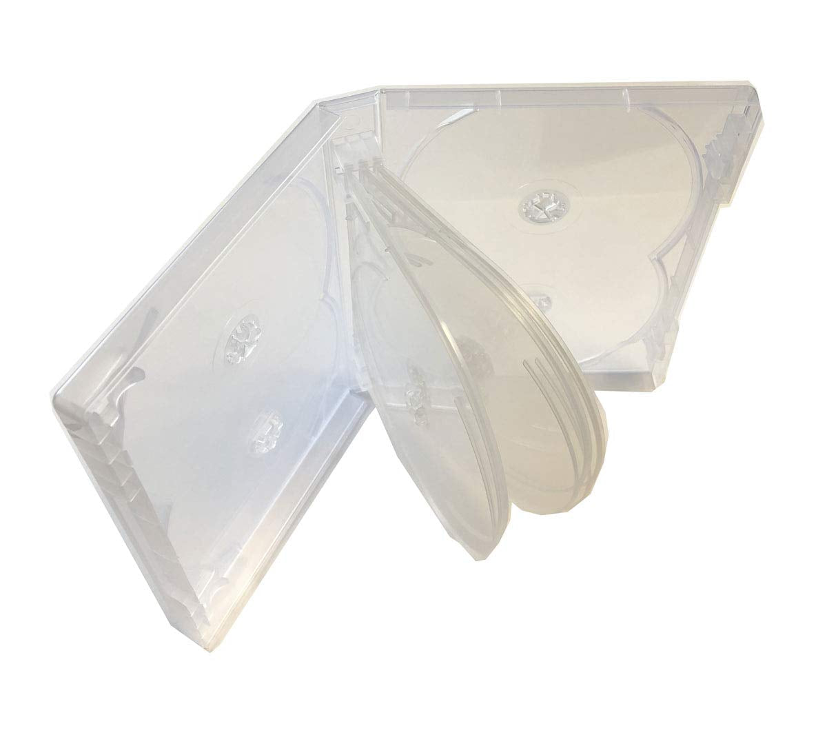 1 New 25mm Clear DVD Replacement Case Hold 10 Discs with Flap Trays
