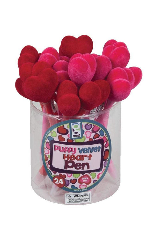 Pack of 24 Puffy Velvet Heart Pens