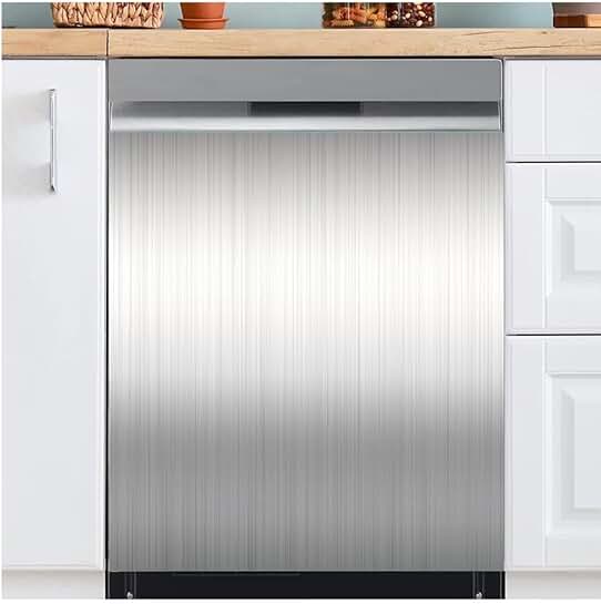 Silver Brushed Stainless Steel Magnet Cover for Dishwasher and Refrigerator