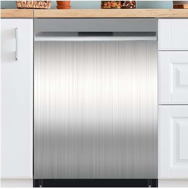 Silver Brushed Stainless Steel Magnet Cover for Dishwasher and Refrigerator