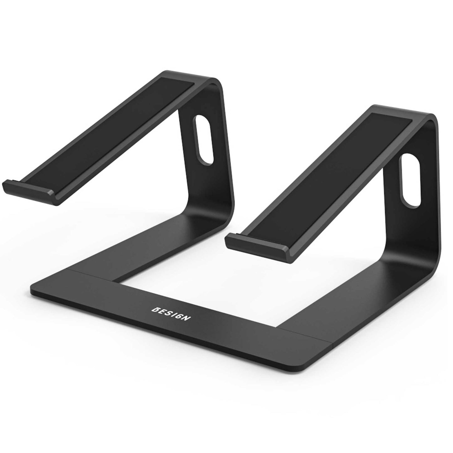 LS03 Aluminum Laptop Stand, Ergonomic Detachable Computer Stand, Riser Holder Notebook Stand Compatible with Air, Pro, Dell, HP, Lenovo More 10-15.6" Laptops, Black
