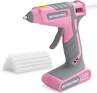 Pink Cordless Hot Melt Glue Gun with 20 Mini Sticks