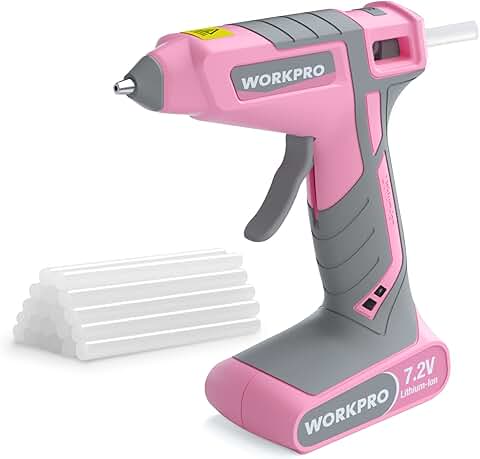 Pink Cordless Hot Melt Glue Gun with 20 Mini Sticks