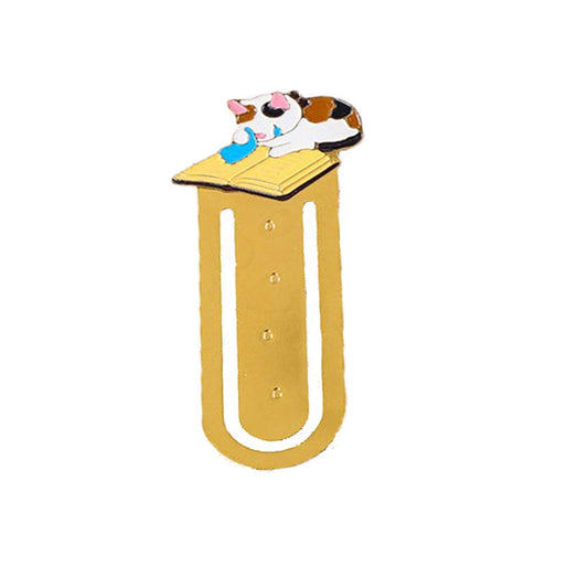 Set of 6 Cute Cat Metal Bookmarks for Kids