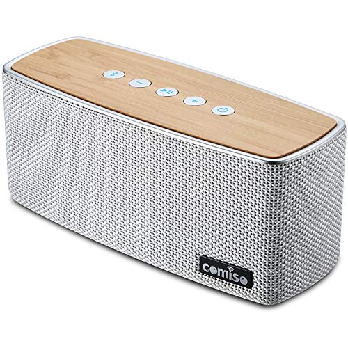 Bluetooth Speakers, 20W Loud Wood Home Audio Outdoor Portable Wireless Speaker, Subwoofer Tweeters for Super Bass Stereo Sound Bluetooth 5.0 Handsfree 24H Playtime