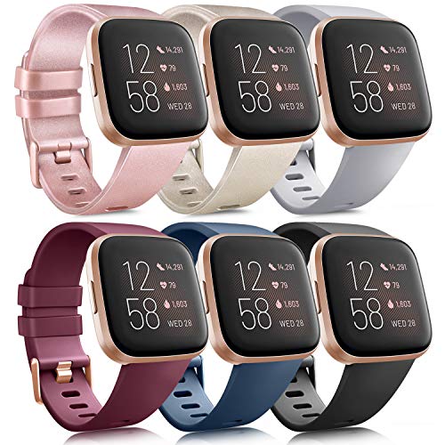 Six Soft Silicone Sport Bands for Fitbit Versa Watches