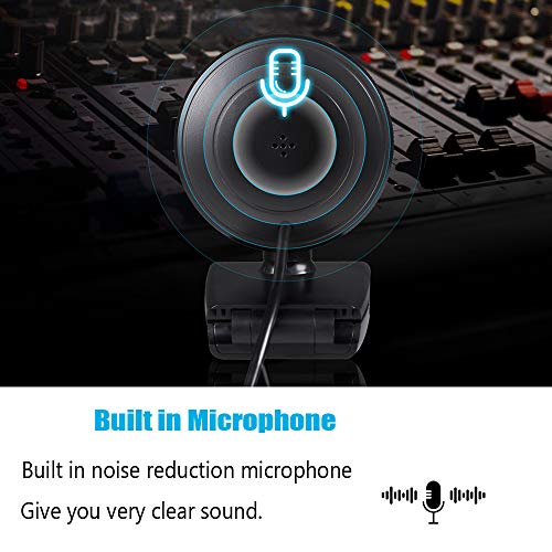 1080P Webcam with Microphone and Ring Light Streaming HD Webcam Adjustable Brightness USB Web Camera with Tripod for Zoom Skype Facetime for PC Mac Laptop Desktop