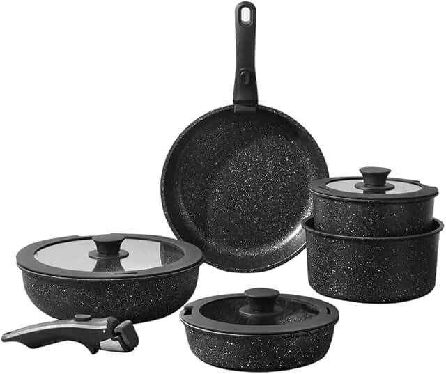 Nonstick Pots and Pans Set with Removable Handle
