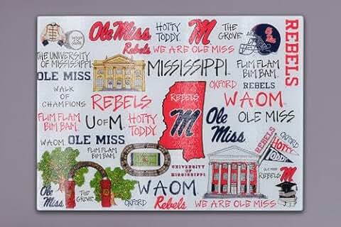 Mississippi Ole Miss Rebels Glass Dinnerware and Serveware