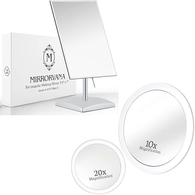 Magnifying Makeup Mirror Set with Suction Cups and Stand
