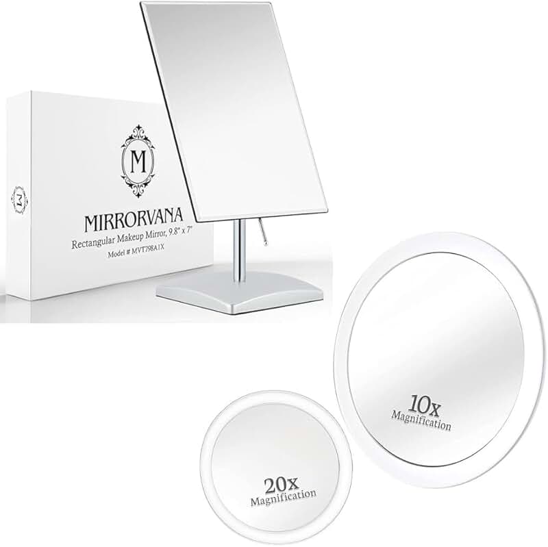 Magnifying Makeup Mirror Set with Suction Cups and Stand