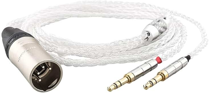 4-Pin XLR Balanced Male Cable, 1.2m, Silver Headphone Cable