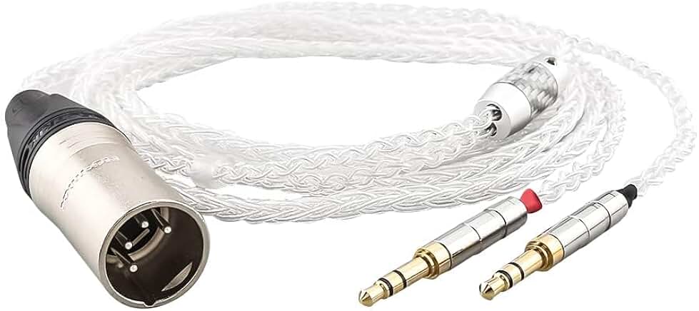 4-Pin XLR Balanced Male Cable, 1.2m, Silver Headphone Cable