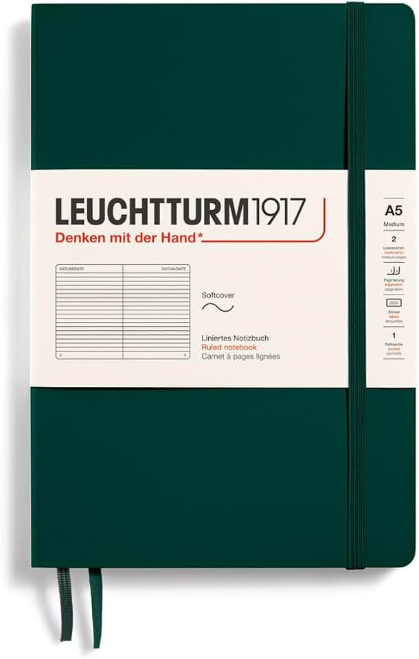 Medium A5 Softcover Notebook with Numbered Pages