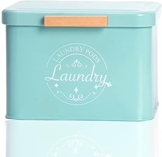 Metal Laundry Pods Holder with Hinged Lid