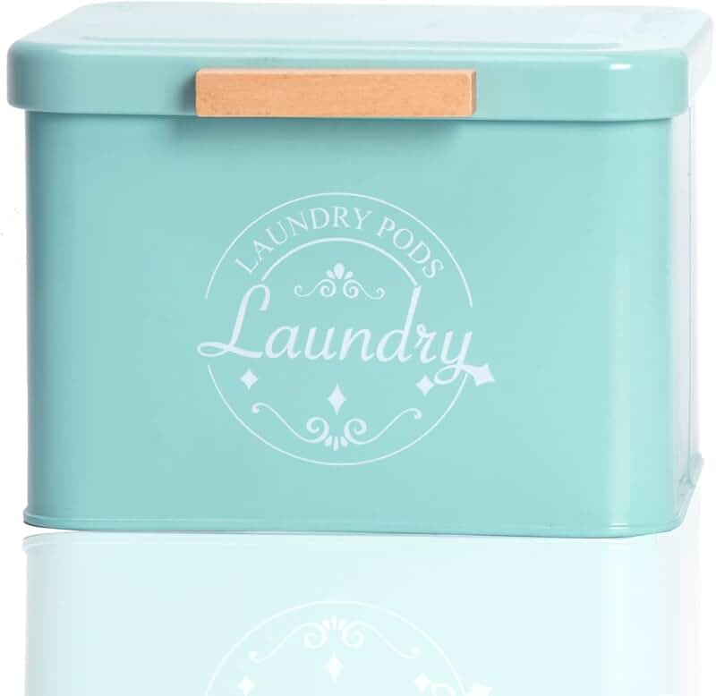 Metal Laundry Pods Holder with Hinged Lid