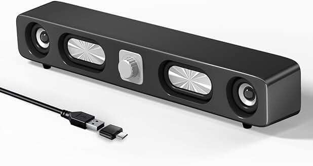Wired USB Computer Sound Bar with 6W Stereo Sound