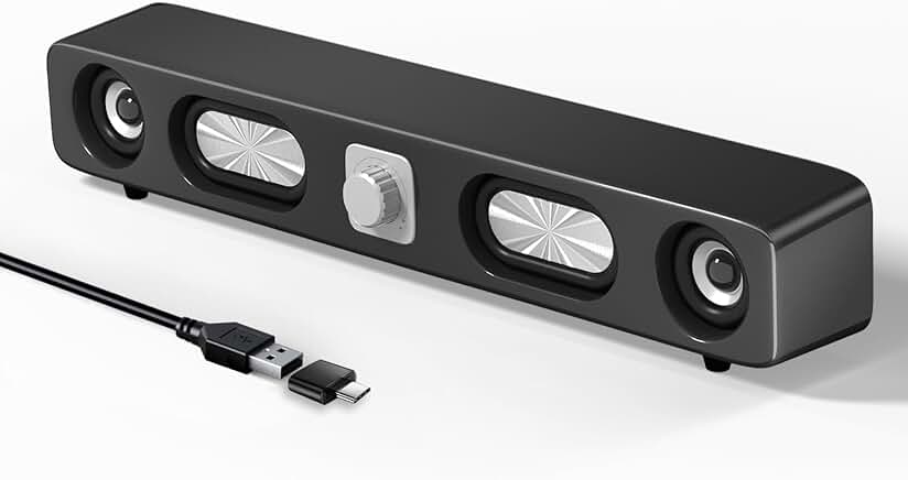 Wired USB Computer Sound Bar with 6W Stereo Sound