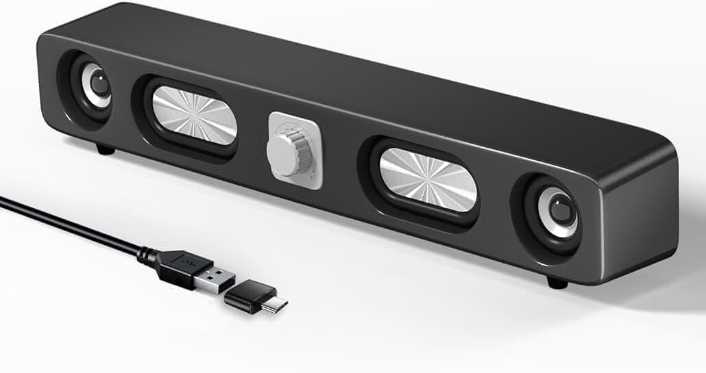 Wired USB Computer Sound Bar with 6W Stereo Sound