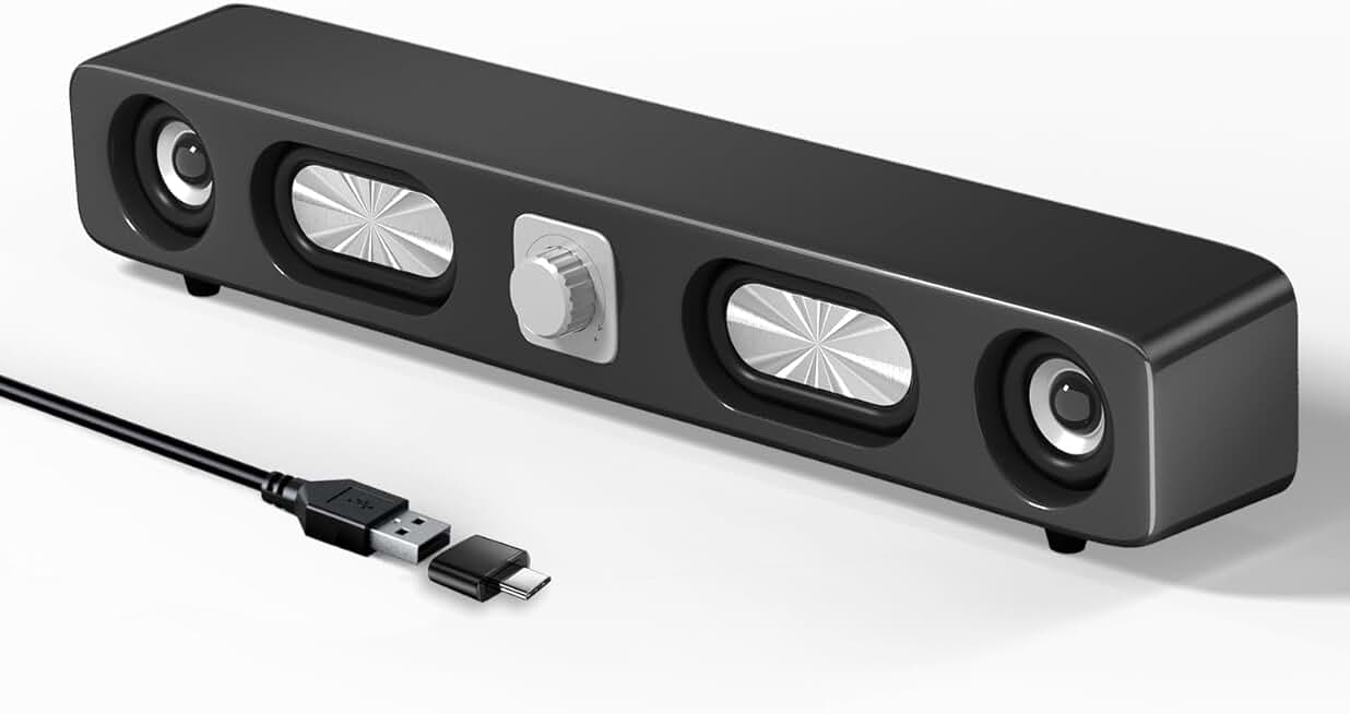 Wired USB Computer Sound Bar with 6W Stereo Sound