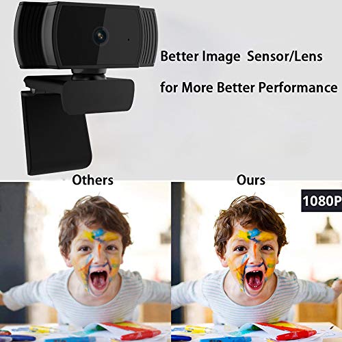 AutoFocus 1080P Computer Webcams with Dual Microphones,Webcam for Working Distance Learning Gaming Conferencing Video Live Streaming, Laptop Desktop Webcam, USB Computer Camera for Zoom YouTube Skype
