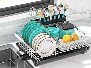Stainless Steel Dish Drying Rack with Utensil Holder