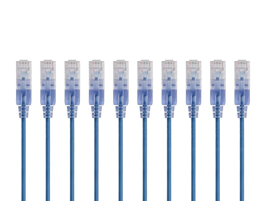 Cat6A Ethernet Patch Cable, 0.5 ft, blue, 10-pack
