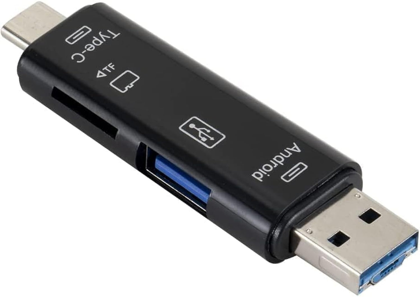 5-in-1 Micro SD Card Reader for Type C and Micro USB