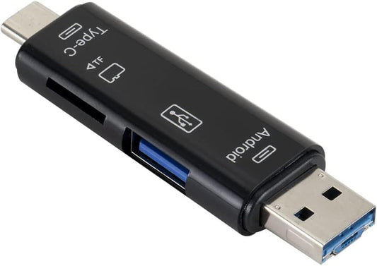 5-in-1 Micro SD Card Reader for Type C and Micro USB