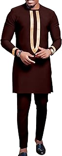 Full Sleeve Embroidered African Men’s Outfit in Plus Size