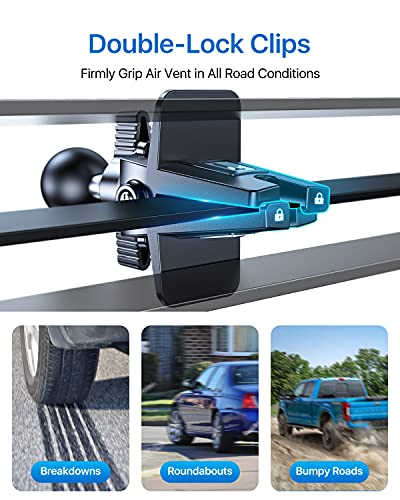 (2022 Upgraded) Car Phone Mount [Military Sturdy, Firmly Grip & Never Slip] Air Vent Cell Phone Holder Car, Ultra Stable, Easy Used, Compatible with iPhone 13 14 12 Pro Max Android Samsung